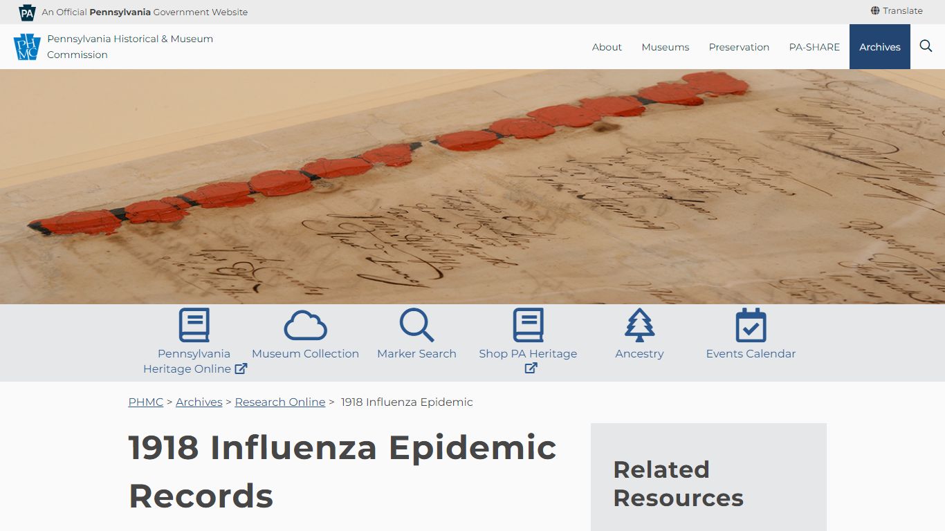 1918 Influenza Epidemic Records - Pennsylvania Historical & Museum ...